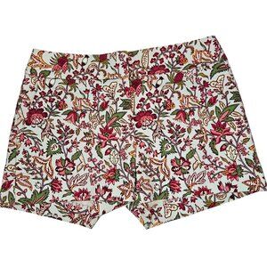 Ann Taylor Loft The Riviera Short size 00 White Red Green Floral